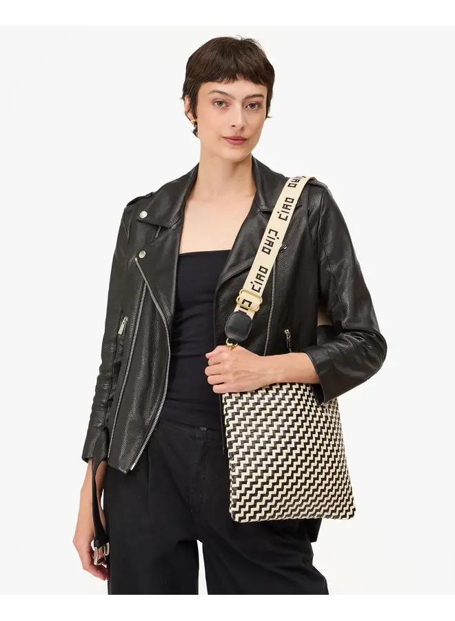 Adjustable Crossbody Strap - Ciao - Natural/Black
