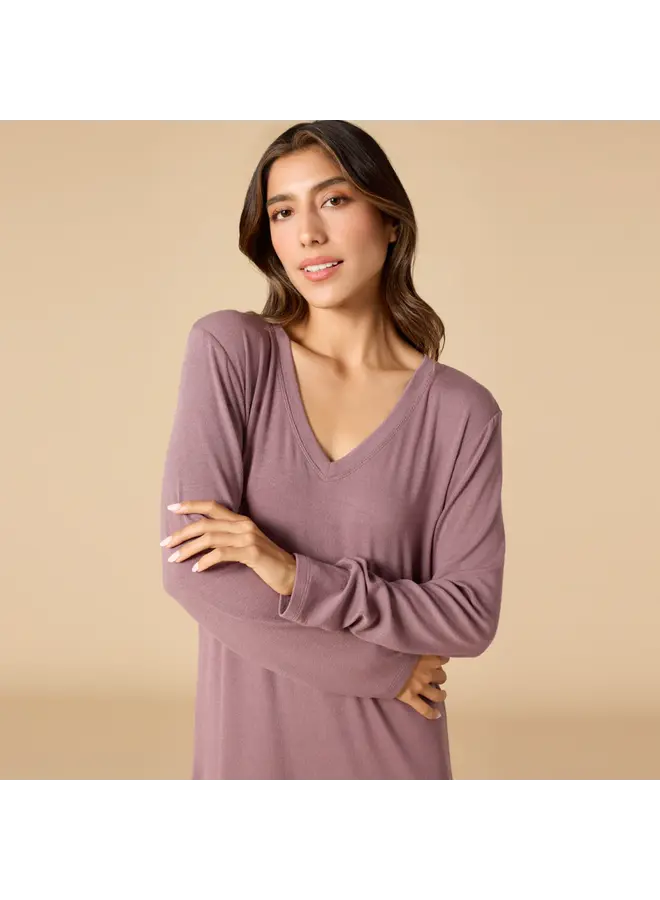 Sleep Soft Classic V-Neck Nightgown - Driftwood -