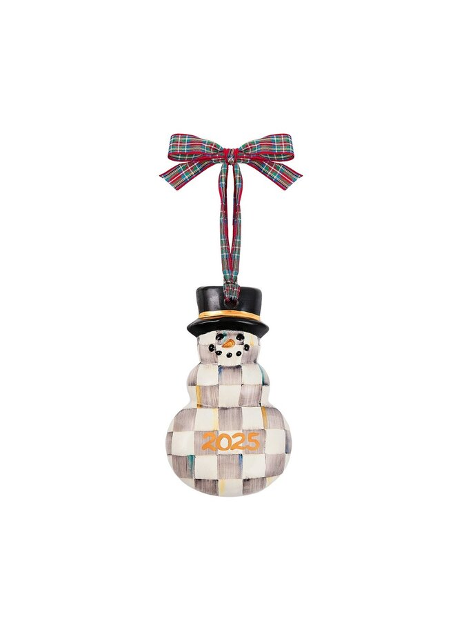 Sterling Check 2025 Snowman Ornament
