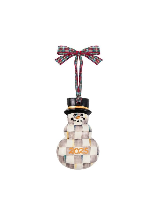 Sterling Check 2025 Snowman Ornament