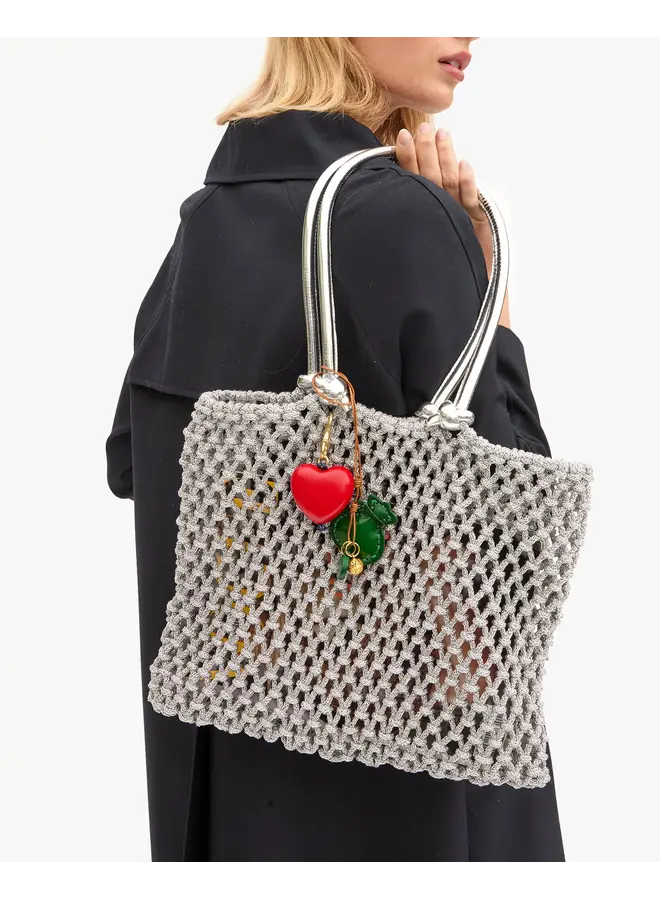 Grande Heart Fob - Poppy