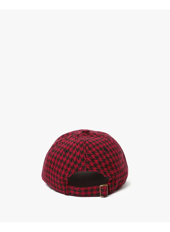 Wool Baseball Hat - Embroidered Petit Oui (Red/Black)