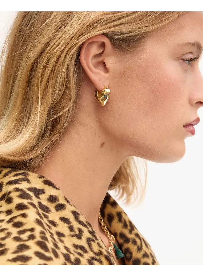 Mylar Heart Hoops - Gold