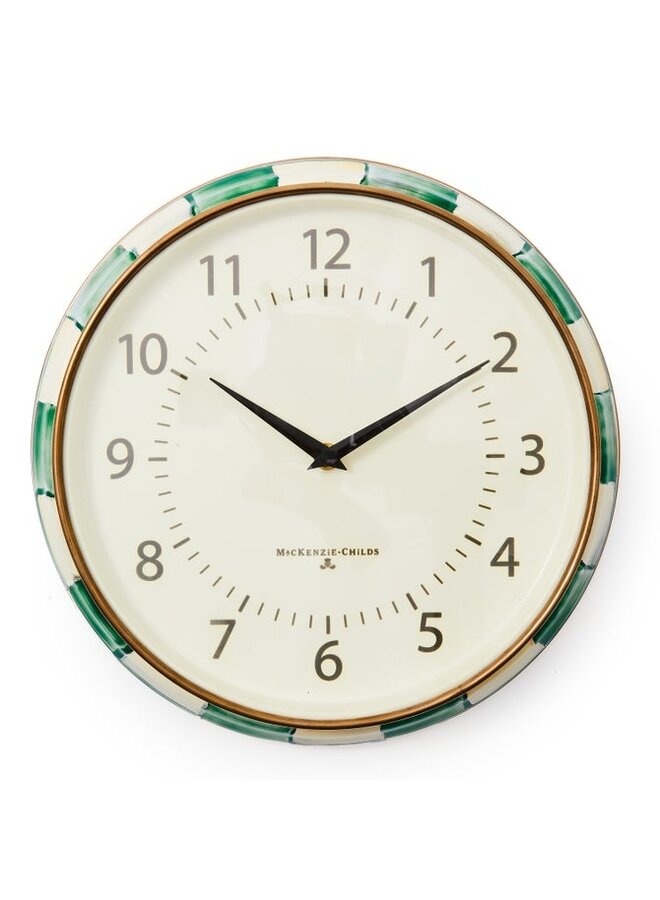 Emerald Check School Wall Clock