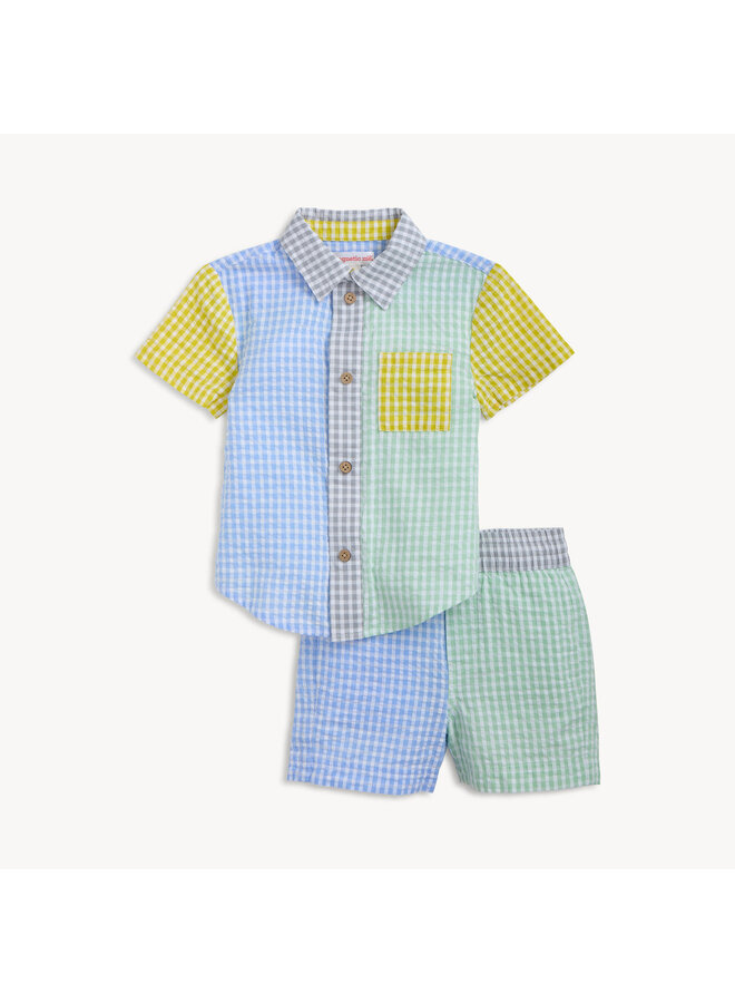 Multi Gingham Woven Outfit -