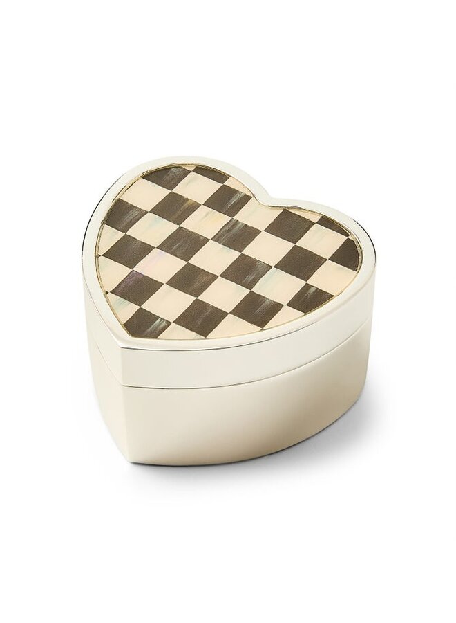 Courtly Check Heart Trinket Box