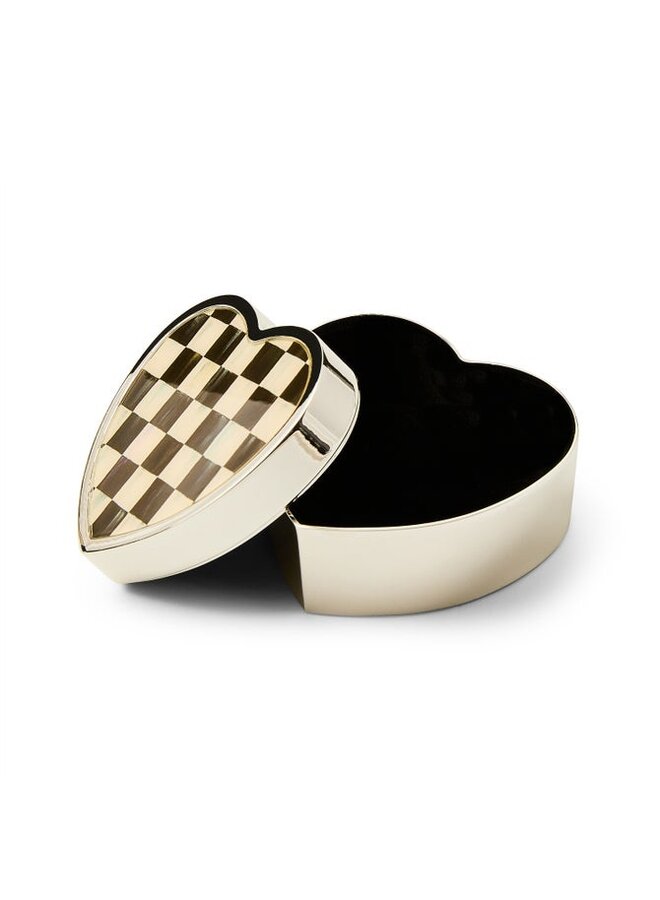 Courtly Check Heart Trinket Box
