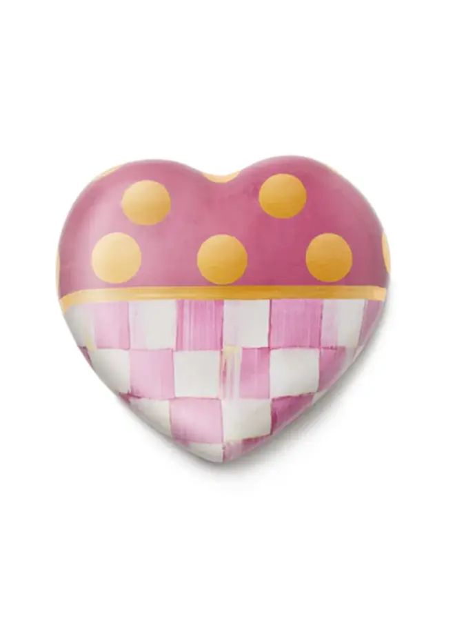 Pink Dotty Ceramic Heart Decor