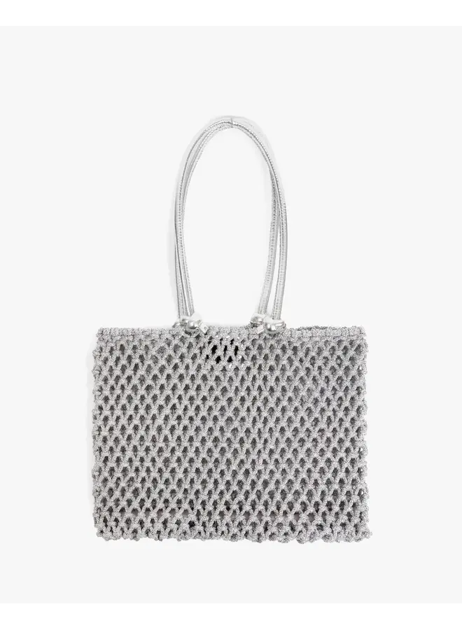 Sandy Woven Tote - Silver