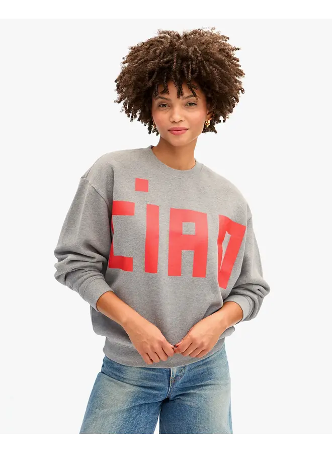 Oversized Sweatshirt - Grand Block Ciao - Grey Melange
