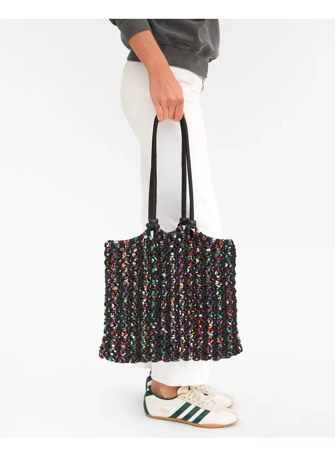 Sandy Woven Tote - Blk Multi