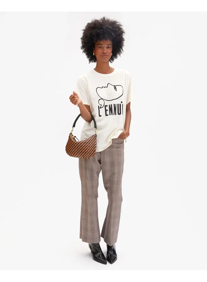 Petit Moyen Messenger Woven Zig Zag Blk/Natural