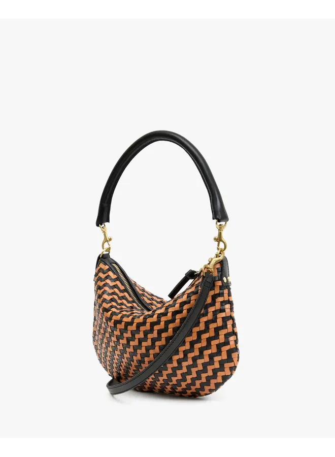 Petit Moyen Messenger Woven Zig Zag Blk/Natural
