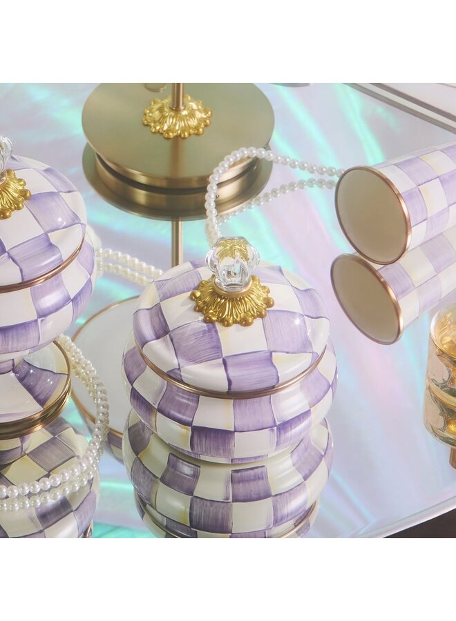 Violet Check Squashed Pot