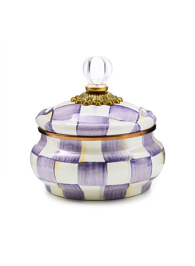 Violet Check Squashed Pot
