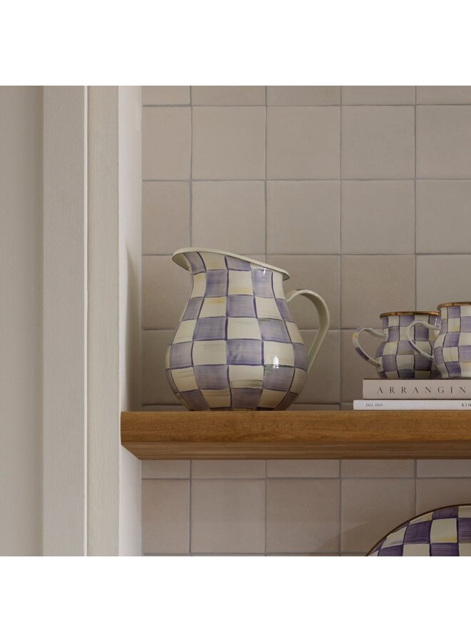Violet Check Pitcher