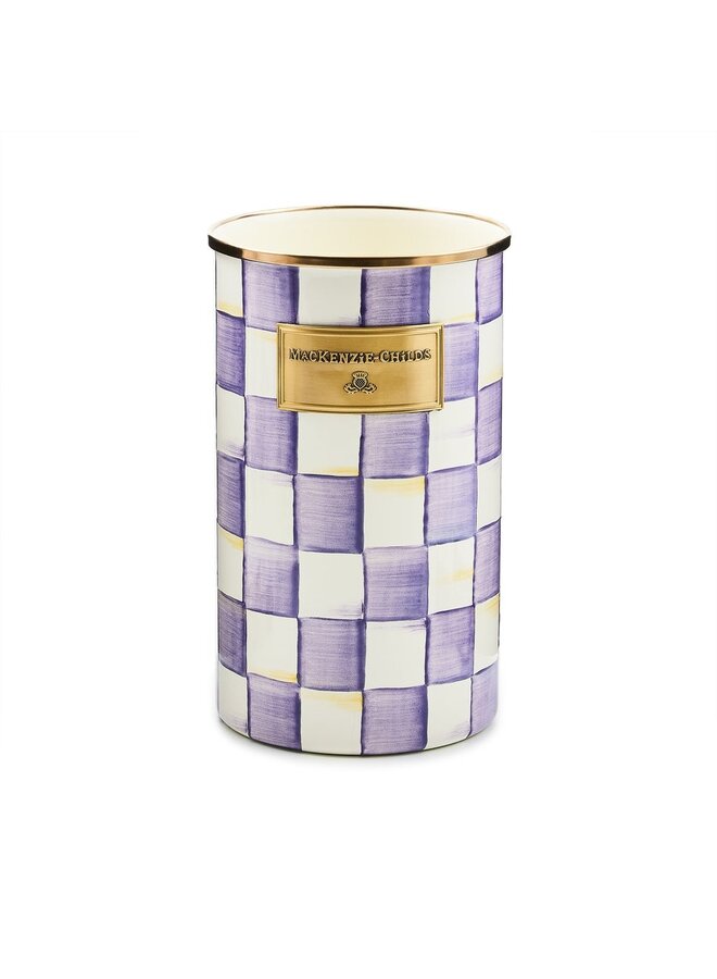 Violet Check Utensil Holder