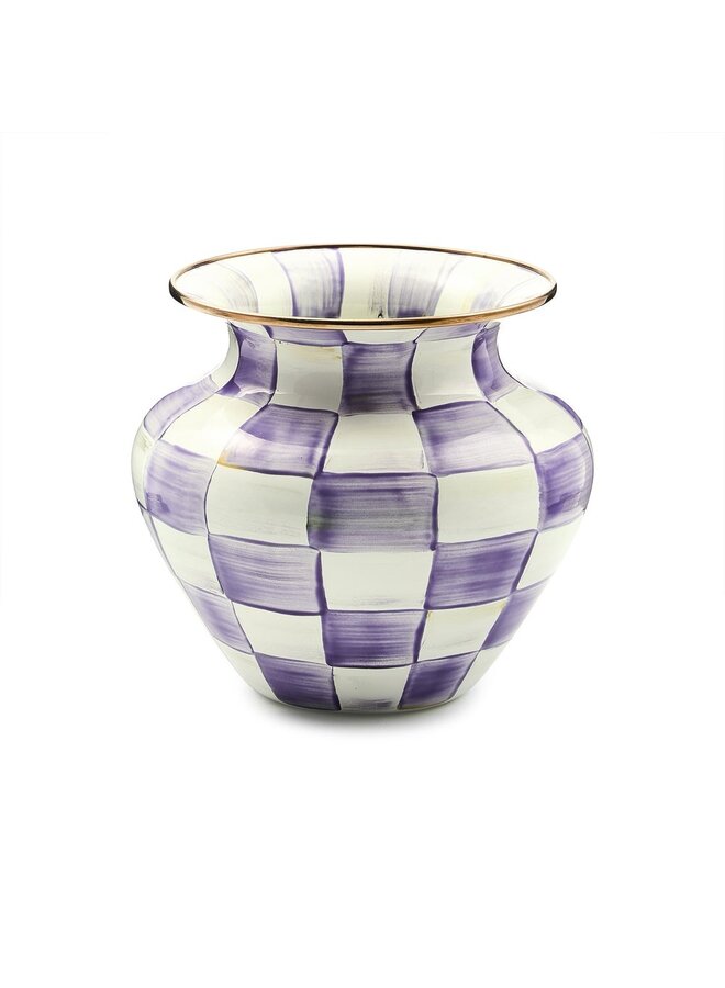 Violet Check Large Vase