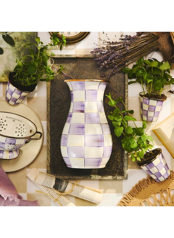 Violet Check Tall Vase