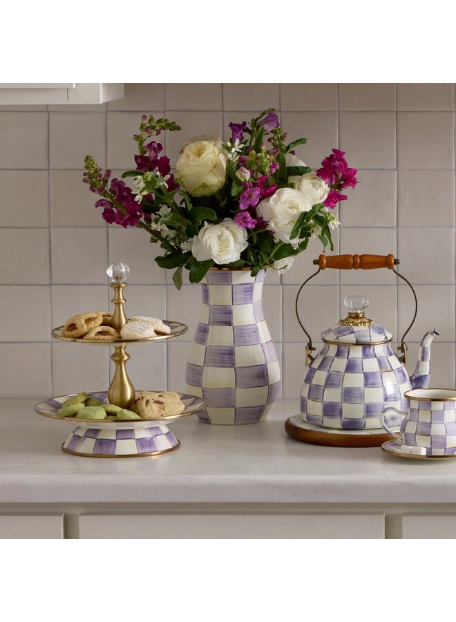 Violet Check Tall Vase