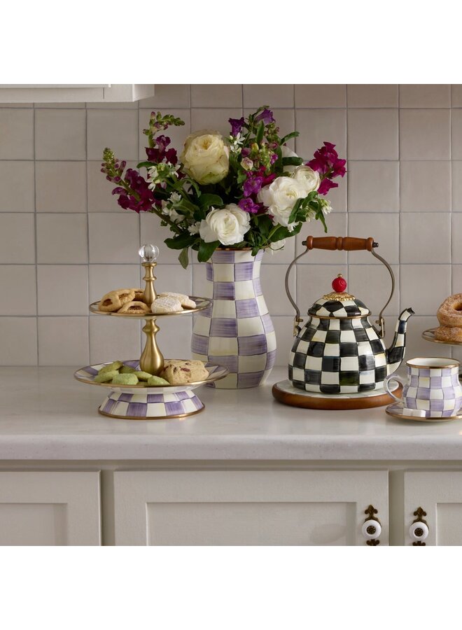 Violet Check Tall Vase