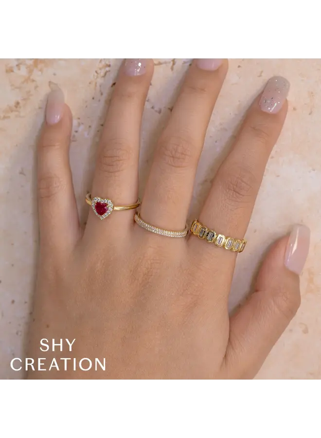 14K Yellow Gold Think Double Band (.12ct, Size 8)