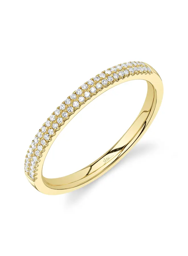 14K Yellow Gold Think Double Band (.12ct, Size 8)