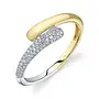 14K Two Tone Diamond Pave Ring (.15ct) - Size 7