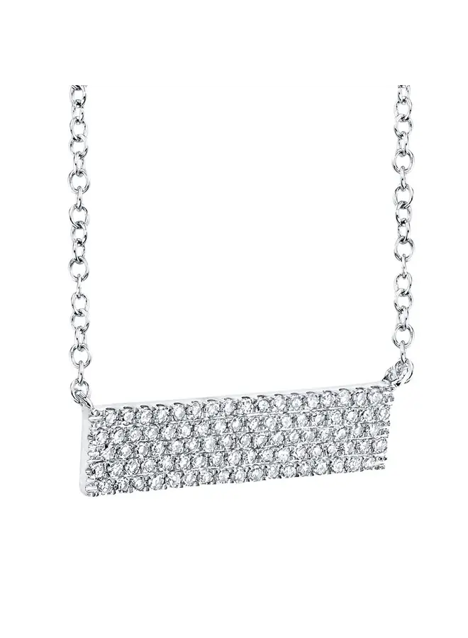 14 White Gold/Diamond Pave Rectangle Necklace (.25ct)