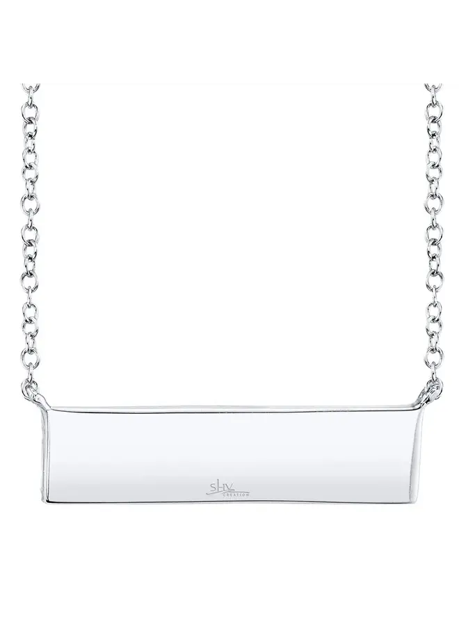 14 White Gold/Diamond Pave Rectangle Necklace (.25ct)