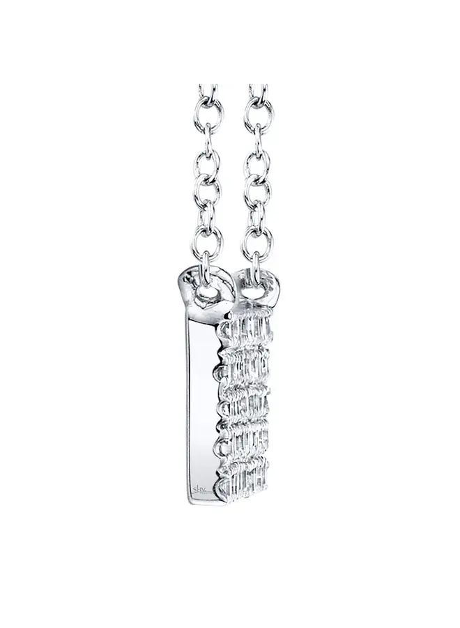 14 White Gold/Diamond Pave Rectangle Necklace (.25ct)