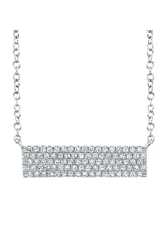 14 White Gold/Diamond Pave Rectangle Necklace (.25ct)