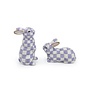 Violet Check Bunny Salt and Pepper Set