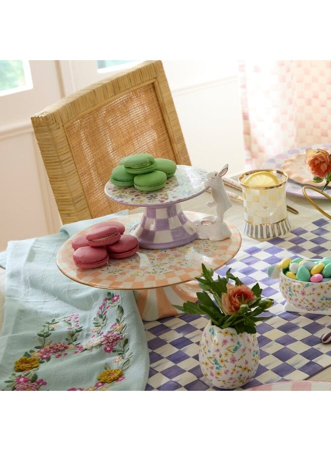 Posie Patch Mini Bunny Ceramic Pedestal Platter