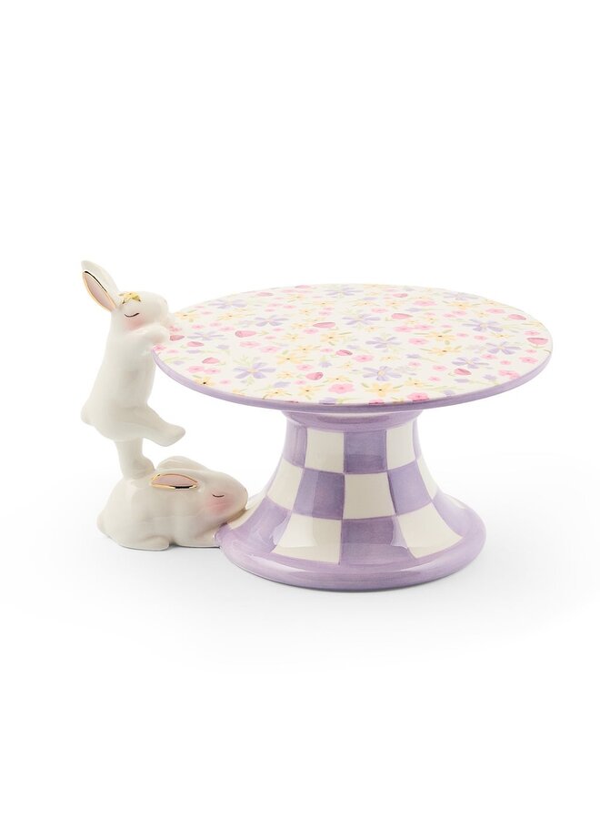 Posie Patch Mini Bunny Ceramic Pedestal Platter