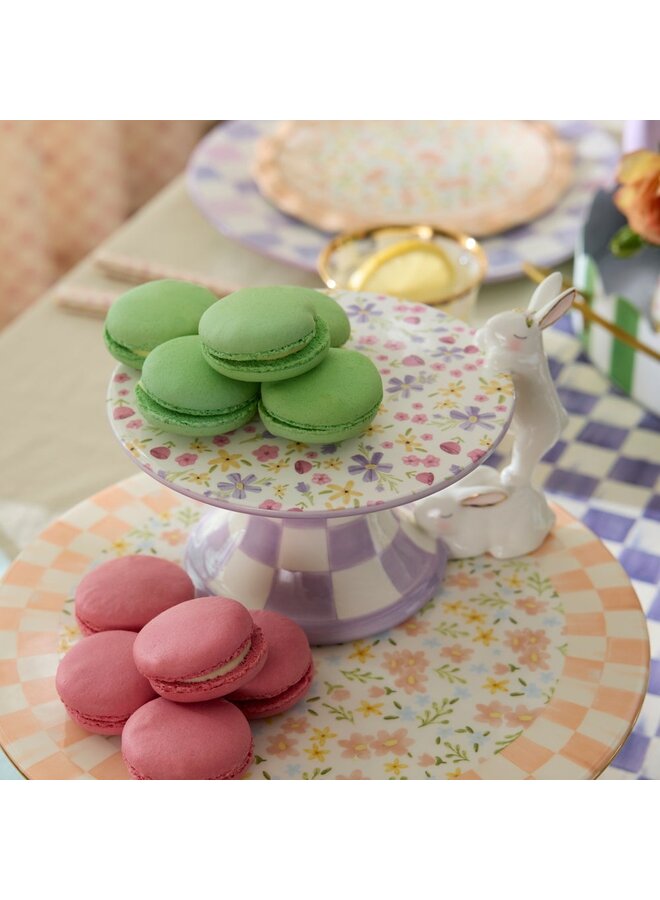 Posie Patch Mini Bunny Ceramic Pedestal Platter