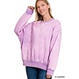 Acid Wash Oversized Fleece Pullover -
