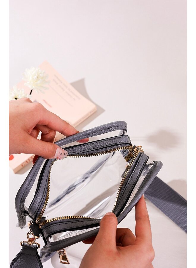 Clear Messenger Bag with Zipper -