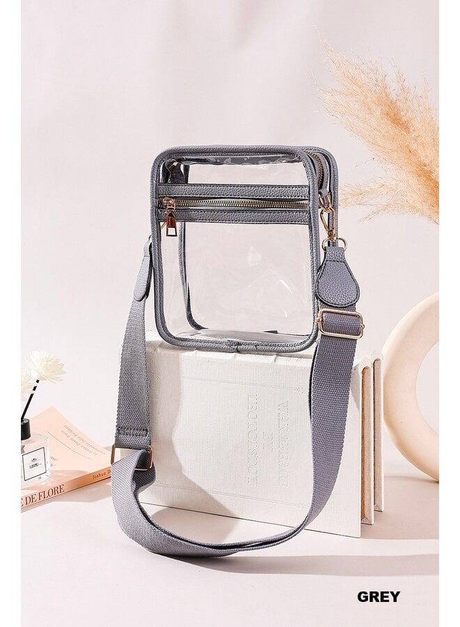 Clear Messenger Bag with Zipper -
