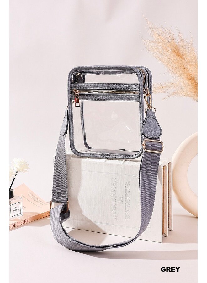 Clear Messenger Bag with Zipper -