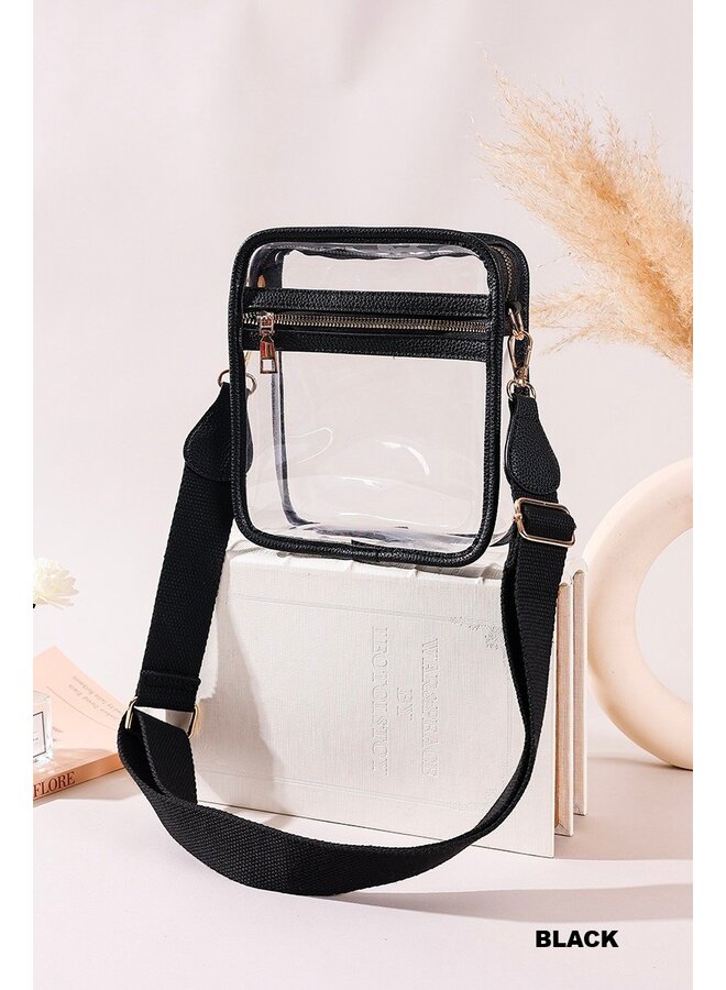 Clear Messenger Bag with Zipper -