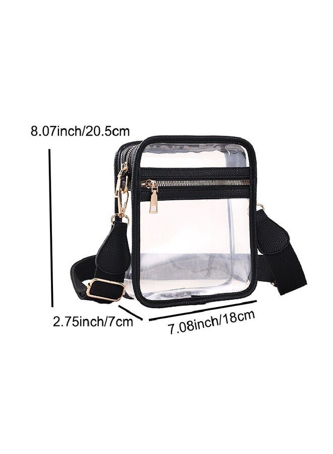 Clear Messenger Bag with Zipper -