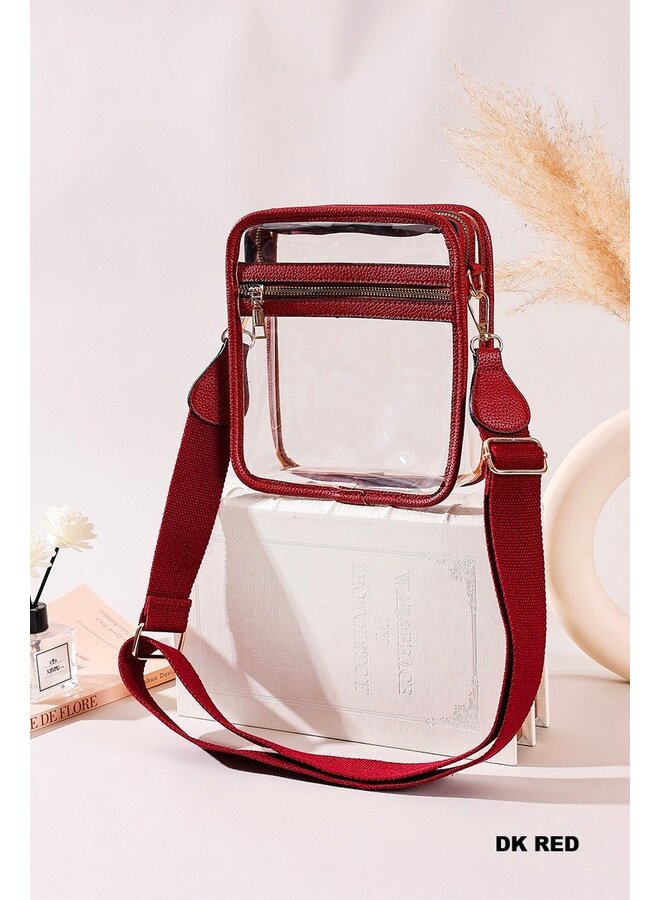 Clear Messenger Bag with Zipper -