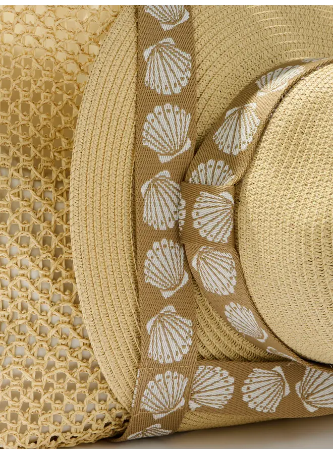 Shelly Tote and Hat Set - Tan