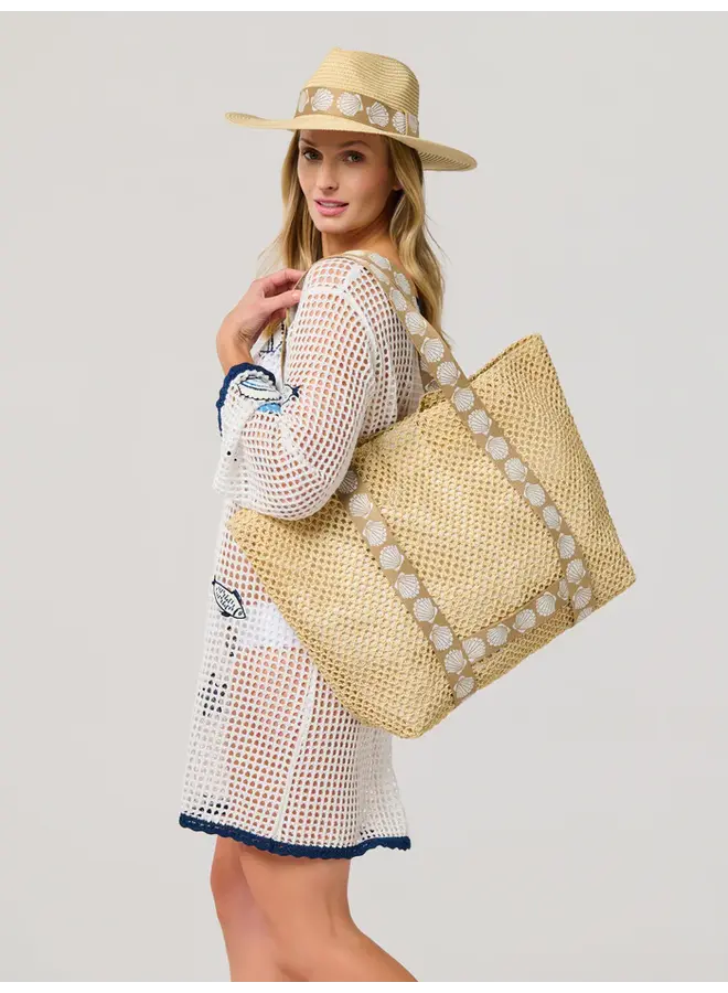 Shelly Tote and Hat Set - Tan