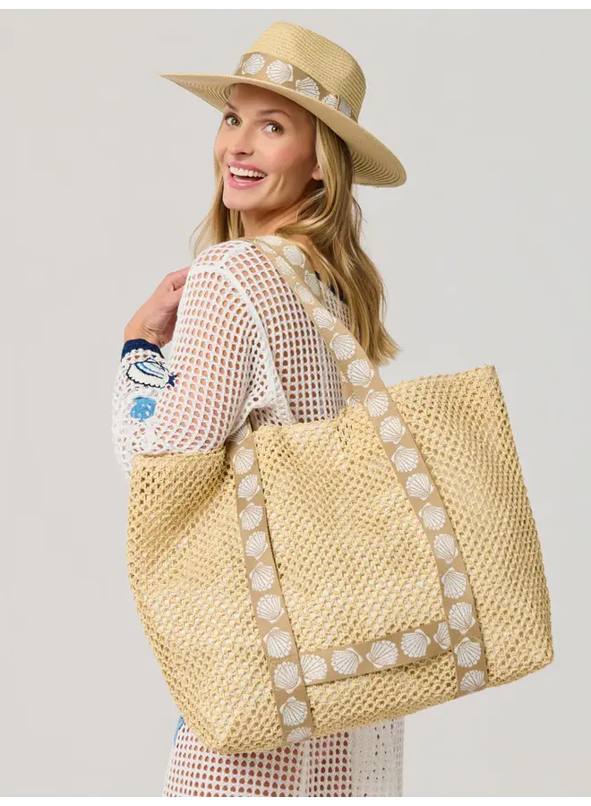 Shelly Tote and Hat Set - Tan