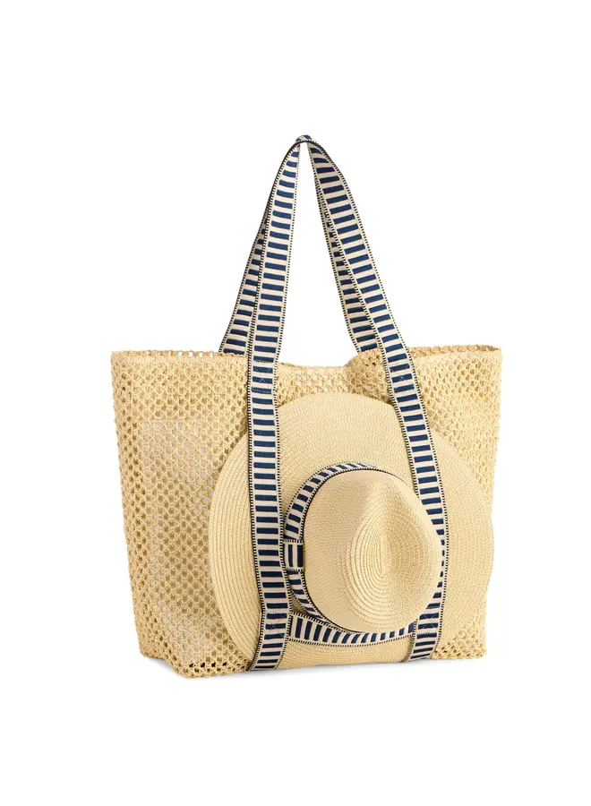 Dorian Tote and Hat Set - Navy