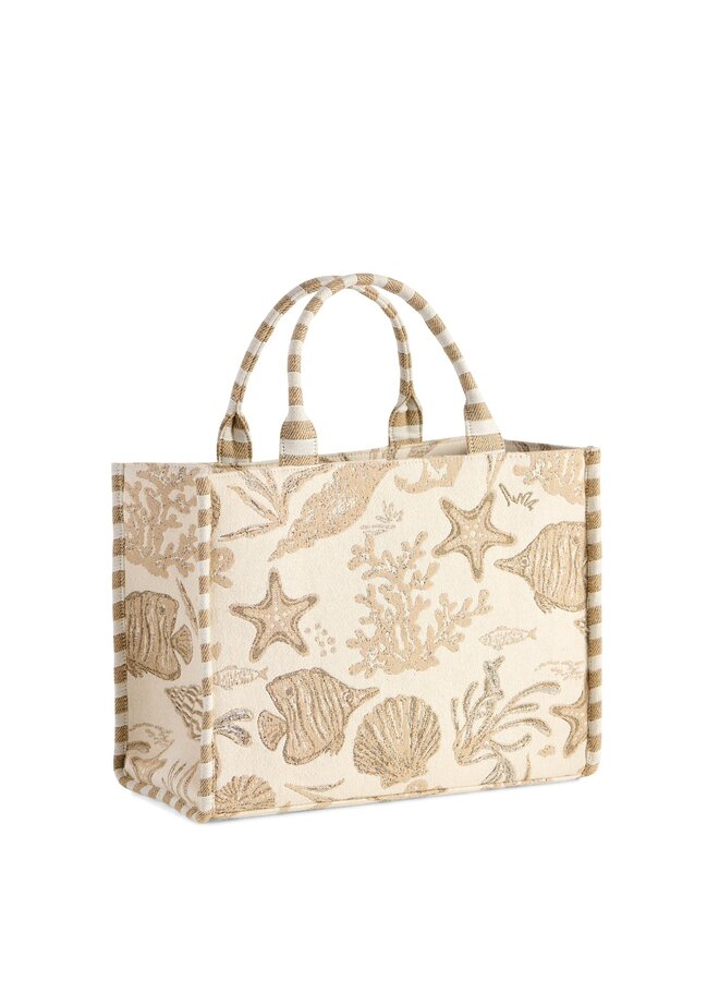 Coastal Jacquard Tote - Beige