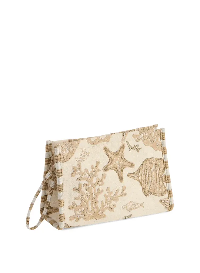 Coastal Jacquard Wristlet Pouch