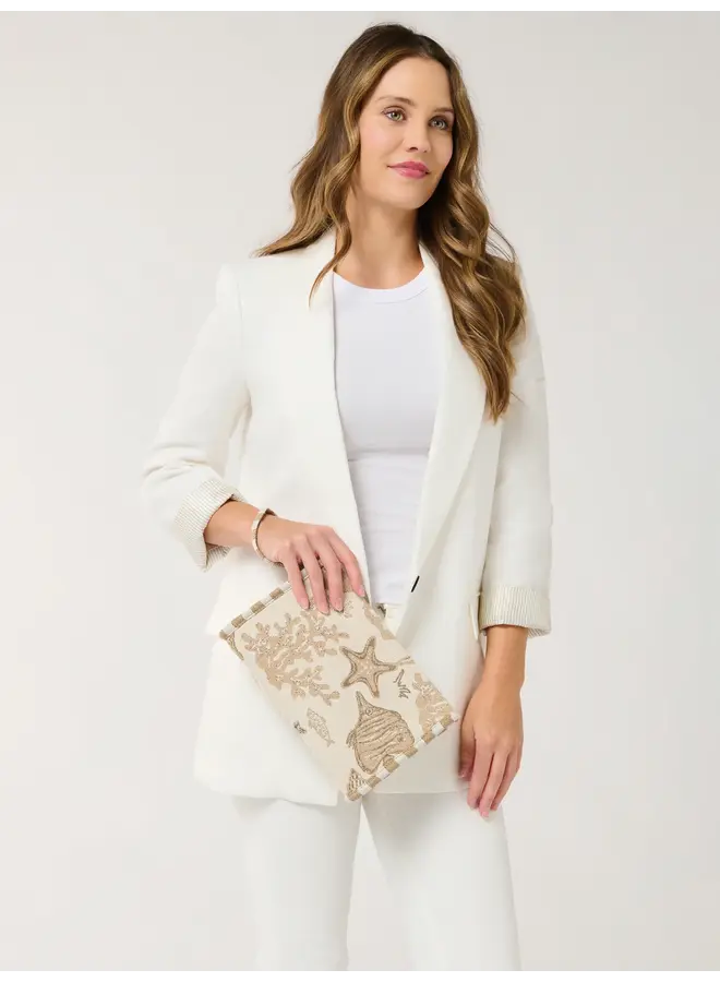 Coastal Jacquard Wristlet Pouch